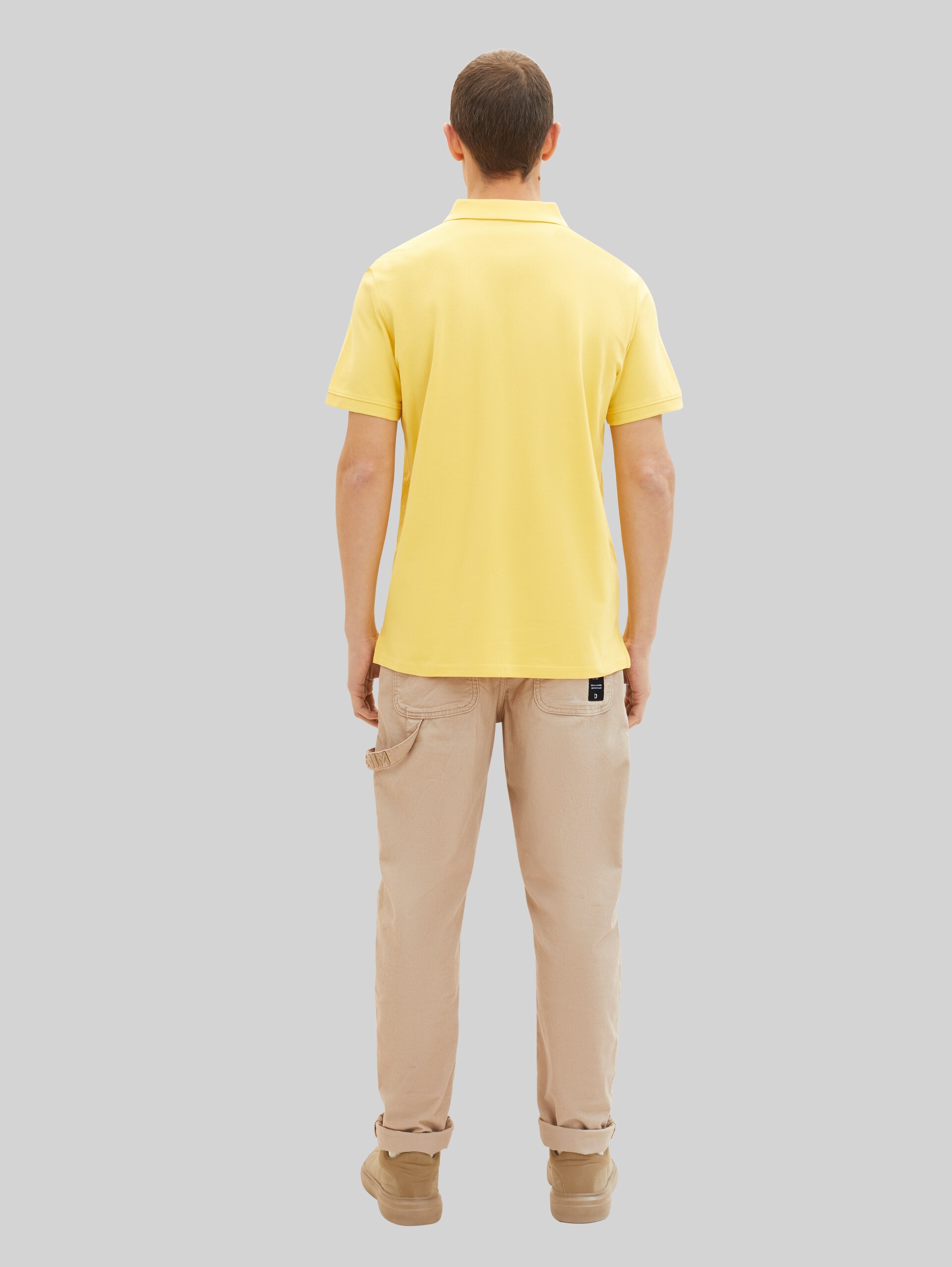 Piqué poloshirt met geborduurd logo - sunny yellow