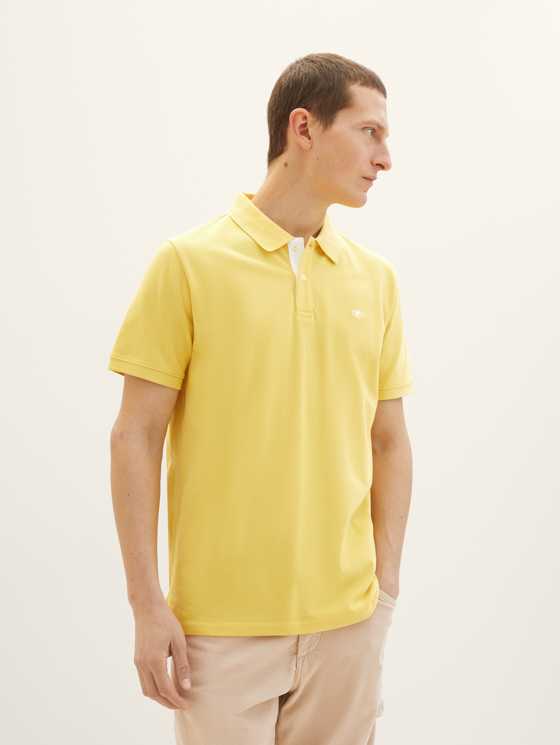 Piqué Poloshirt aus Baumwolle - gelb - 