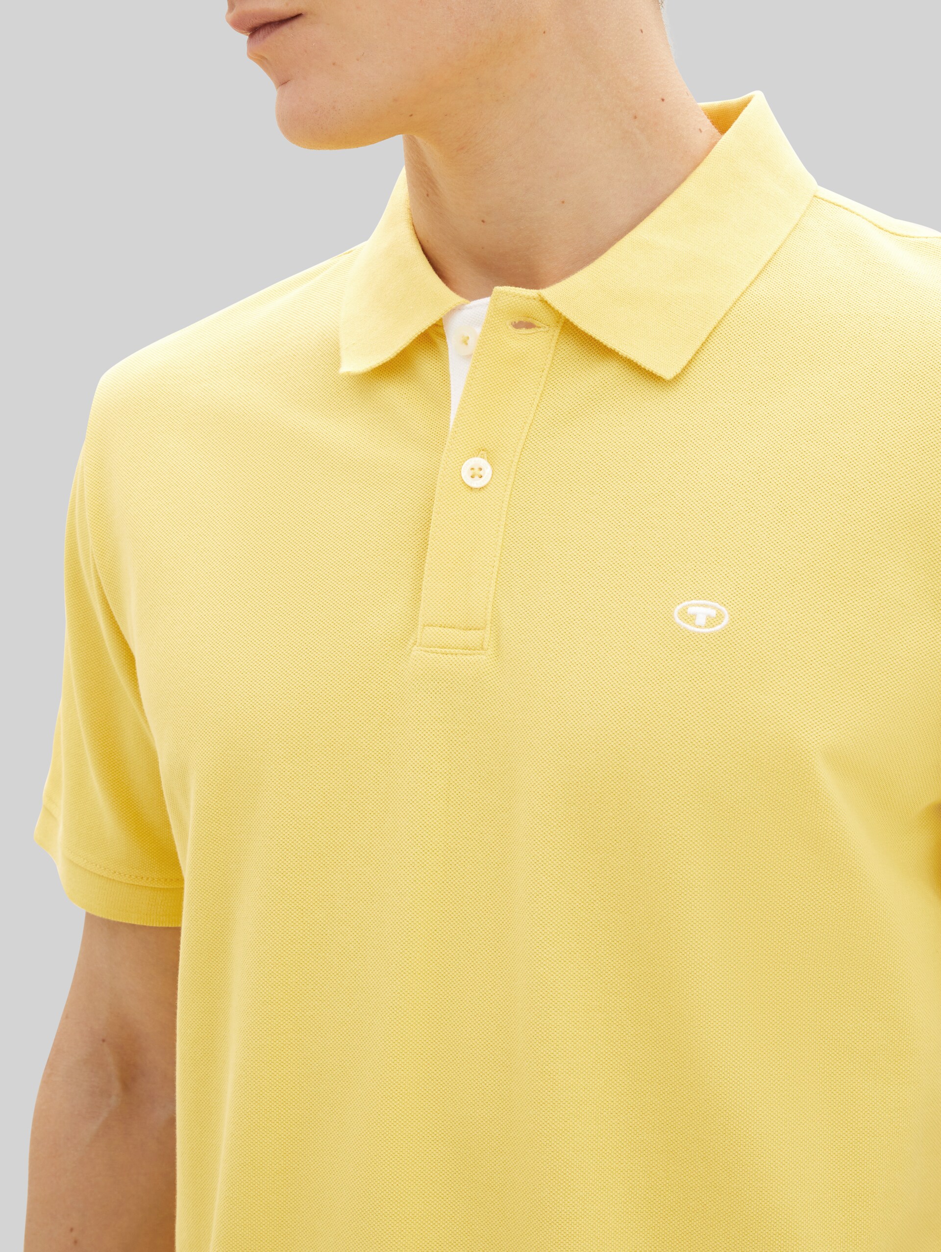 Piqué poloshirt met geborduurd logo - sunny yellow