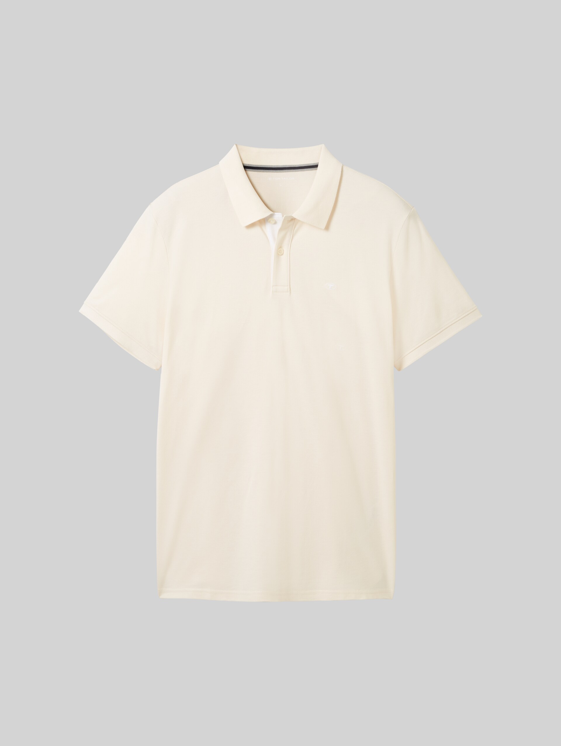 Piqué Poloshirt mit Logo-Stickerei - beige pearl