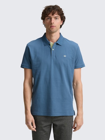 Piqué Poloshirt mit Logo-Stickerei von Men, mystical blue
