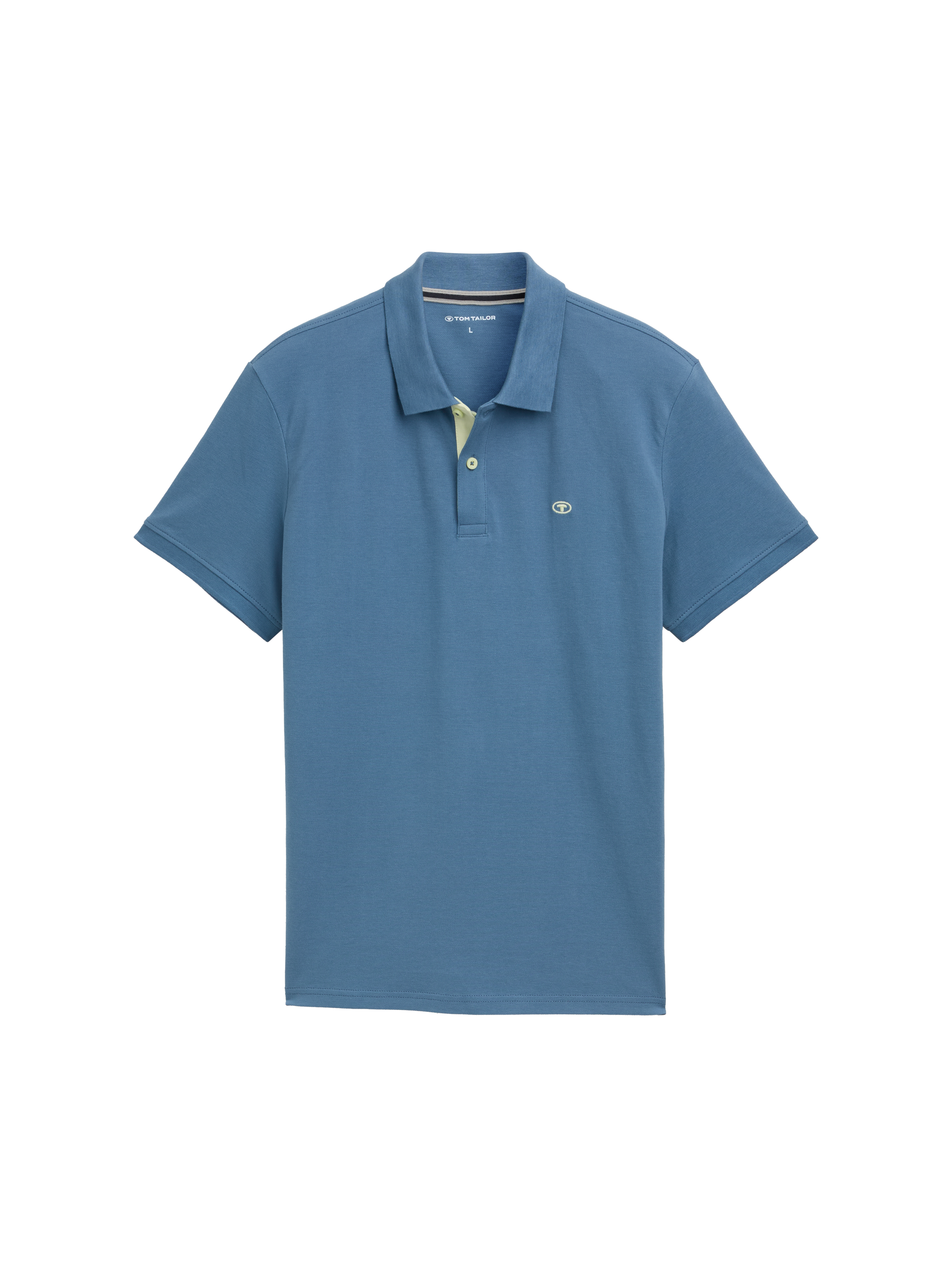 Piqué polo shirt with embroidered logo - mystical blue