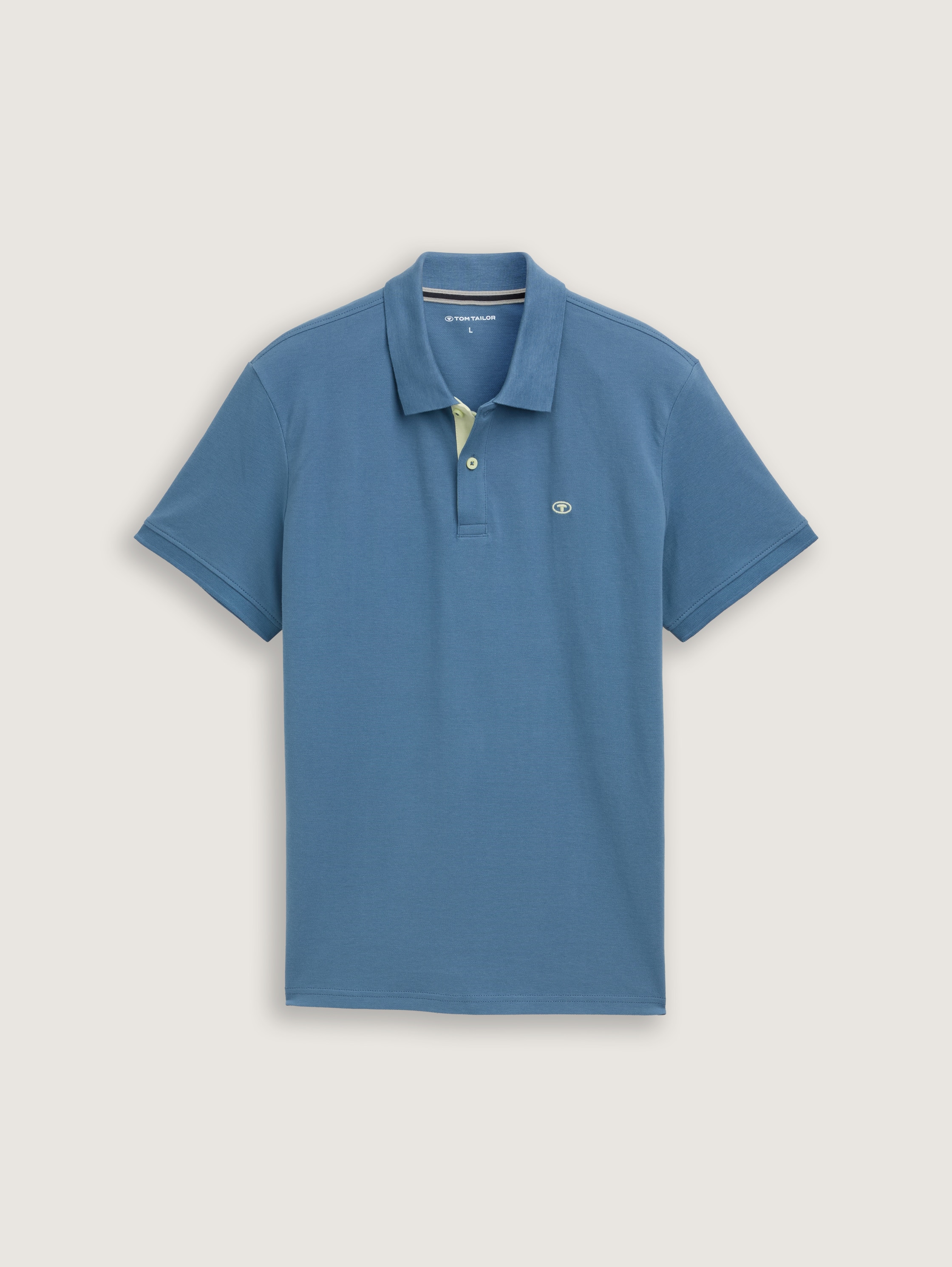 Piqué Poloshirt mit Logo-Stickerei - mystical blue
