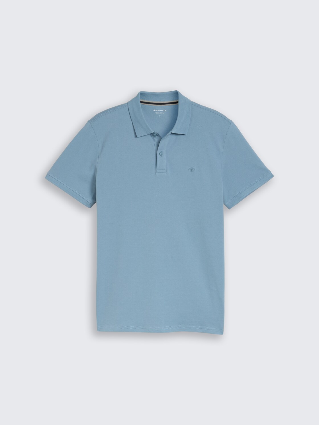 Piqué Poloshirt mit Logo-Stickerei - mountain spring blue