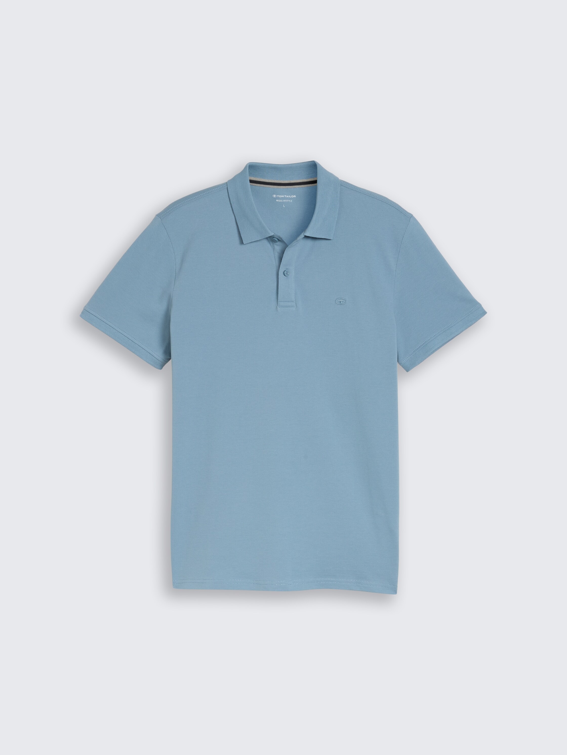 Piqué poloshirt met geborduurd logo - mountain_spring_blue - 