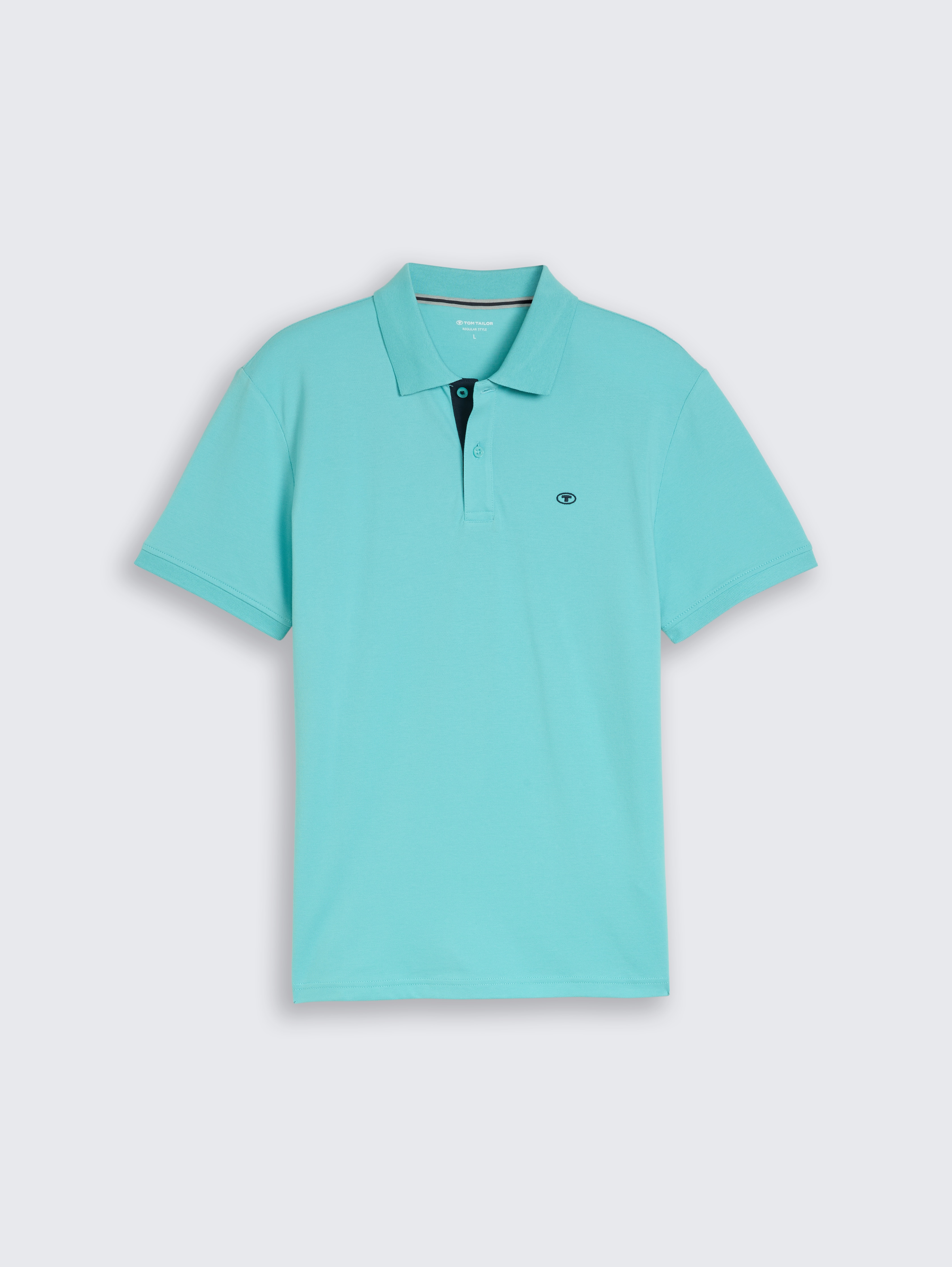 Piqué polo shirt with embroidered logo by Men, river teal