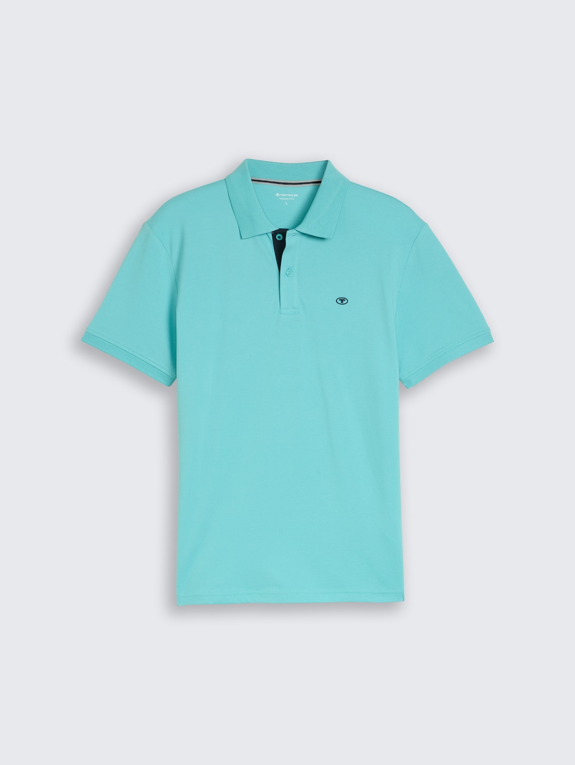 Piqué Poloshirt mit Logo-Stickerei - river teal