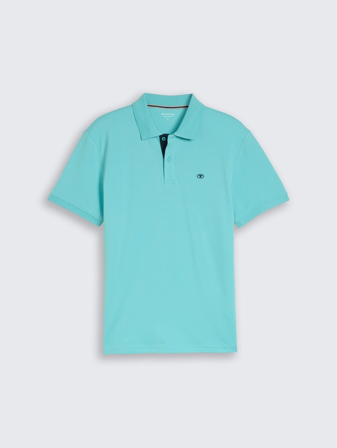 Piqué Poloshirt mit Logo-Stickerei von Men, river teal