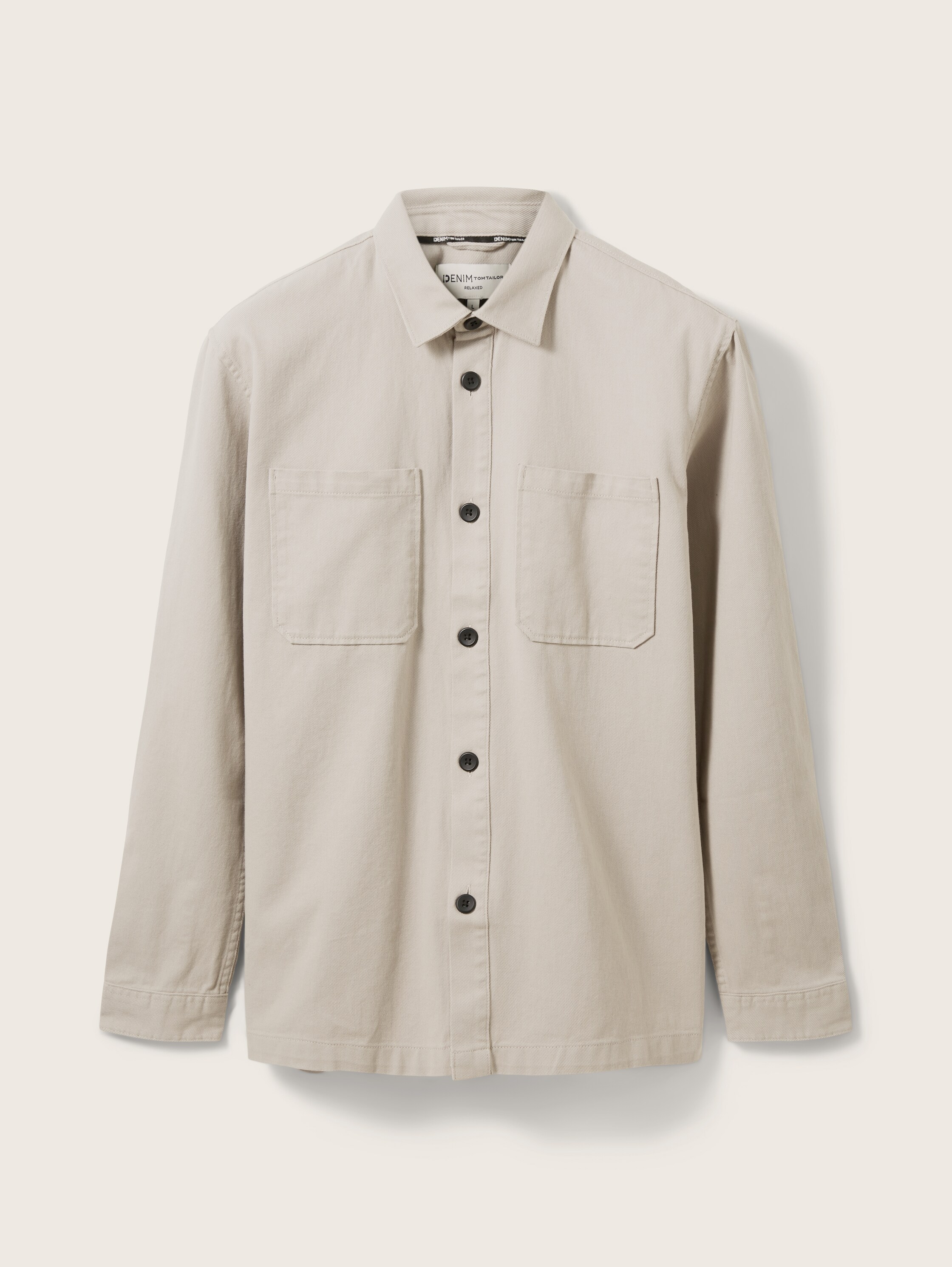 Relaxed fit shirt jacket - light dove grey