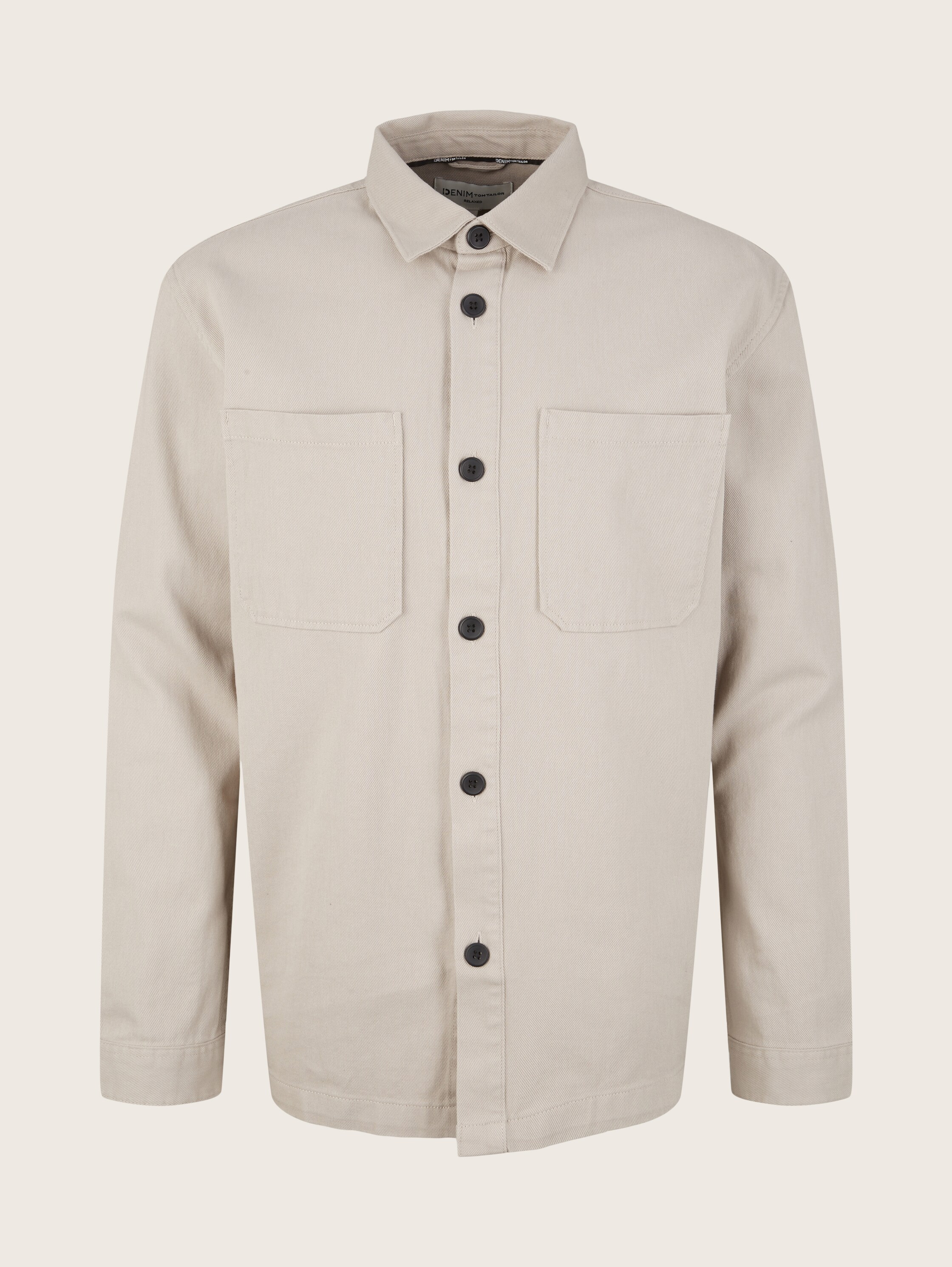 Relaxed fit shirt jacket - light dove grey - Front product view