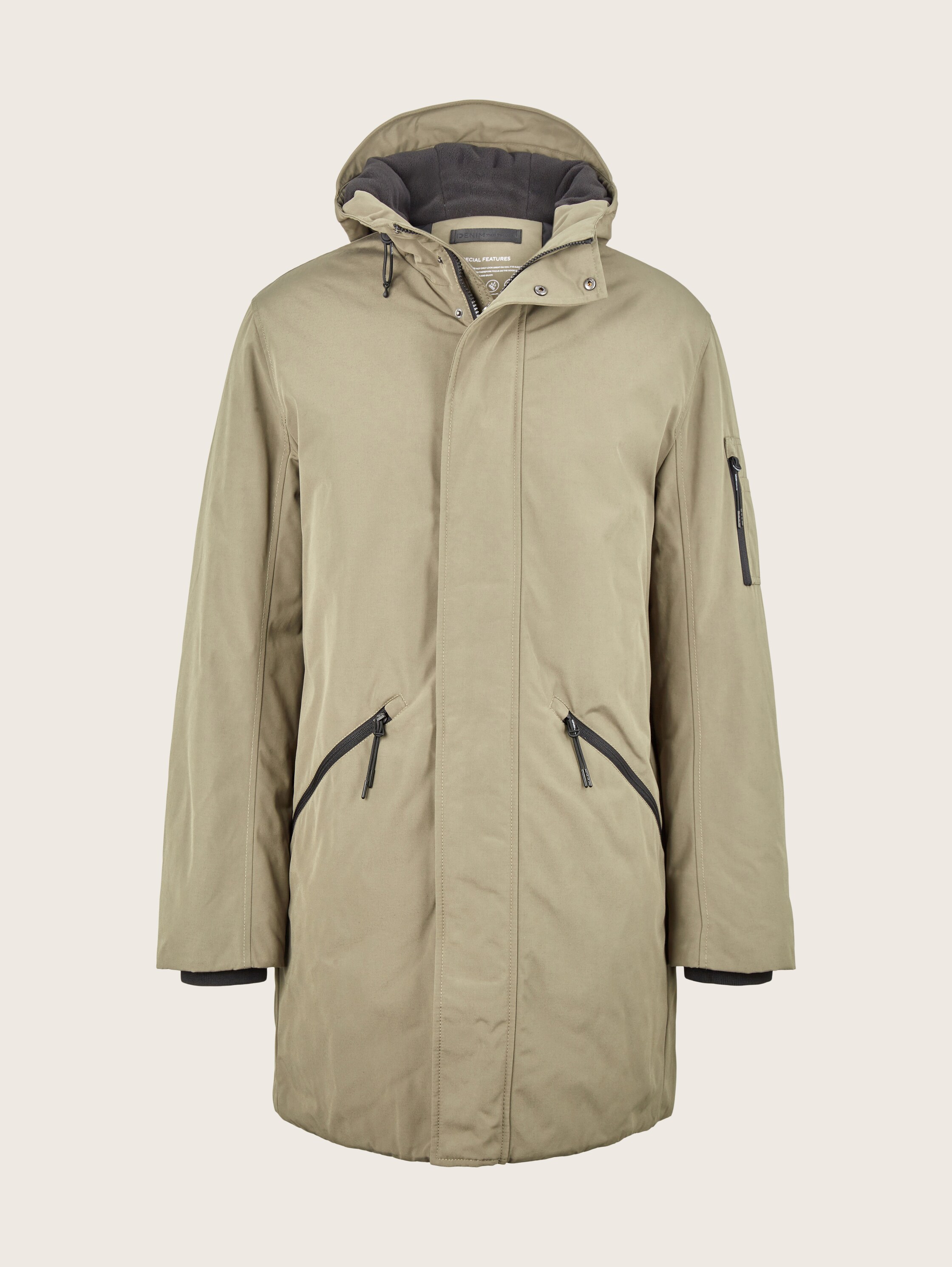 Parka mit Kapuze - Dusty Olive Green - Vorder-Produkt-Ansicht