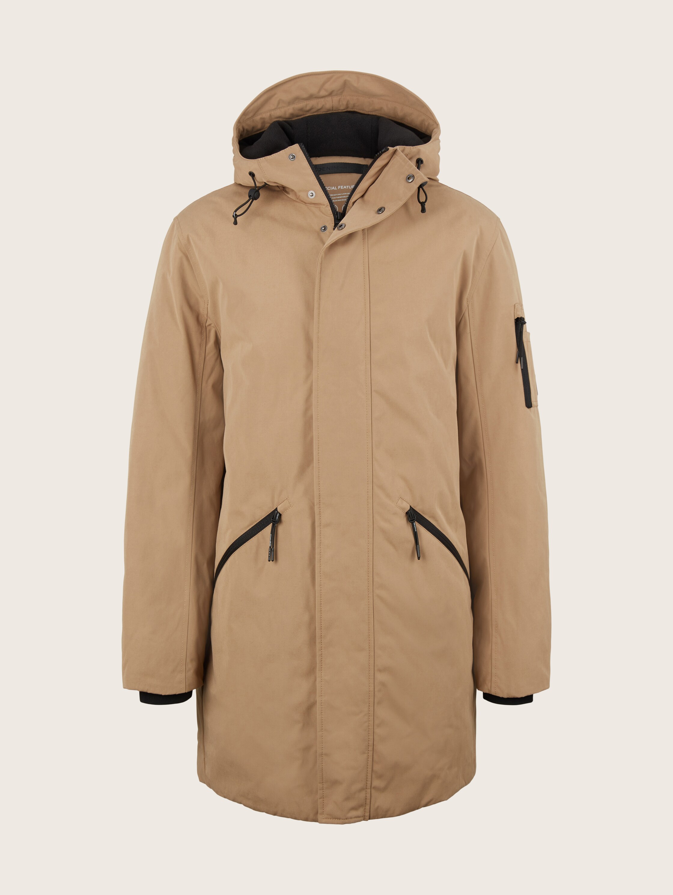 Parka mit Kapuze - Splashed Clay Beige - Vorder-Produkt-Ansicht