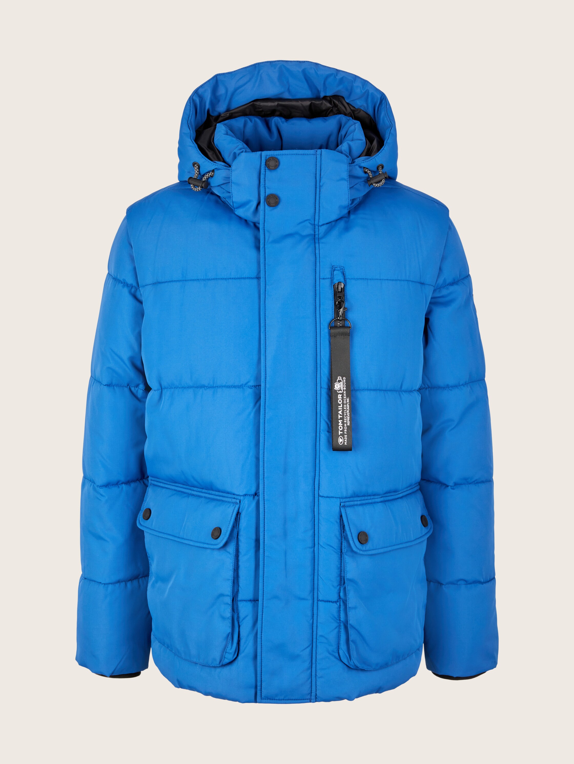 Pufferjacke mit Kapuze - REPREVE(R) Our Ocean(R) - hockey blue - Vorder-Produkt-Ansicht