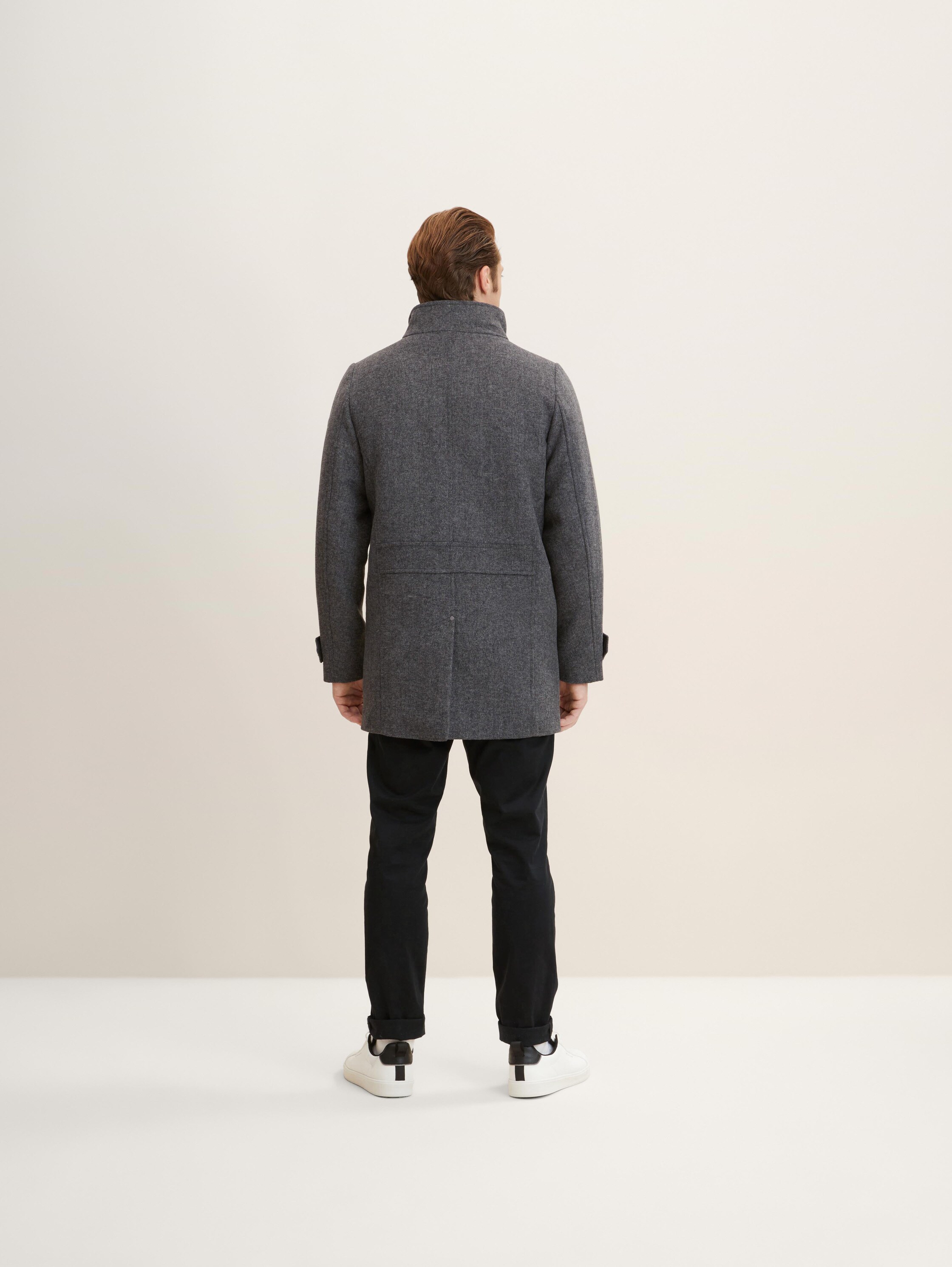 2 in 1 Wollmantel - dark_grey_black_herringbone - 