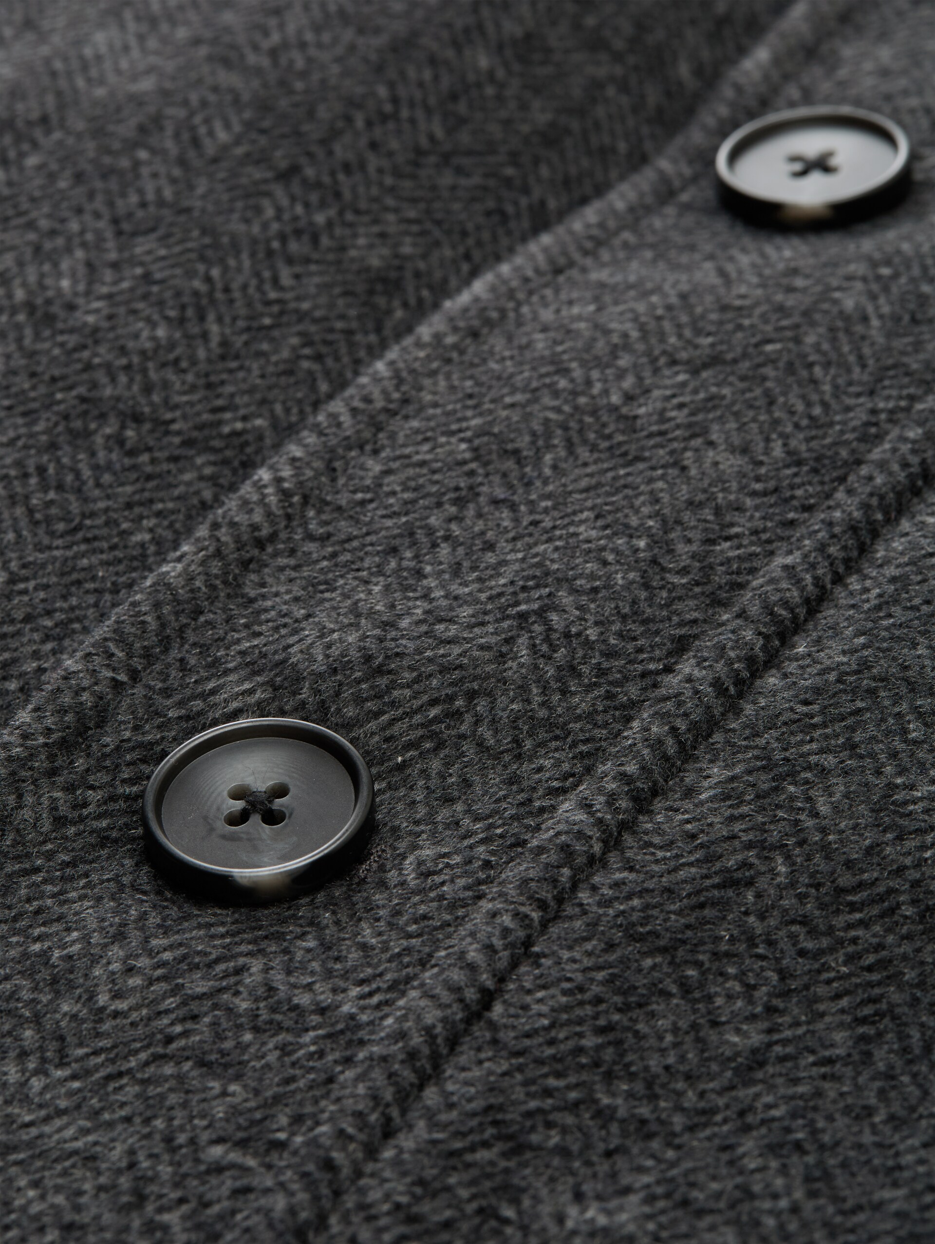 2 in 1 Wollmantel - dark grey black herringbone - Produkt-Detail-Ansicht