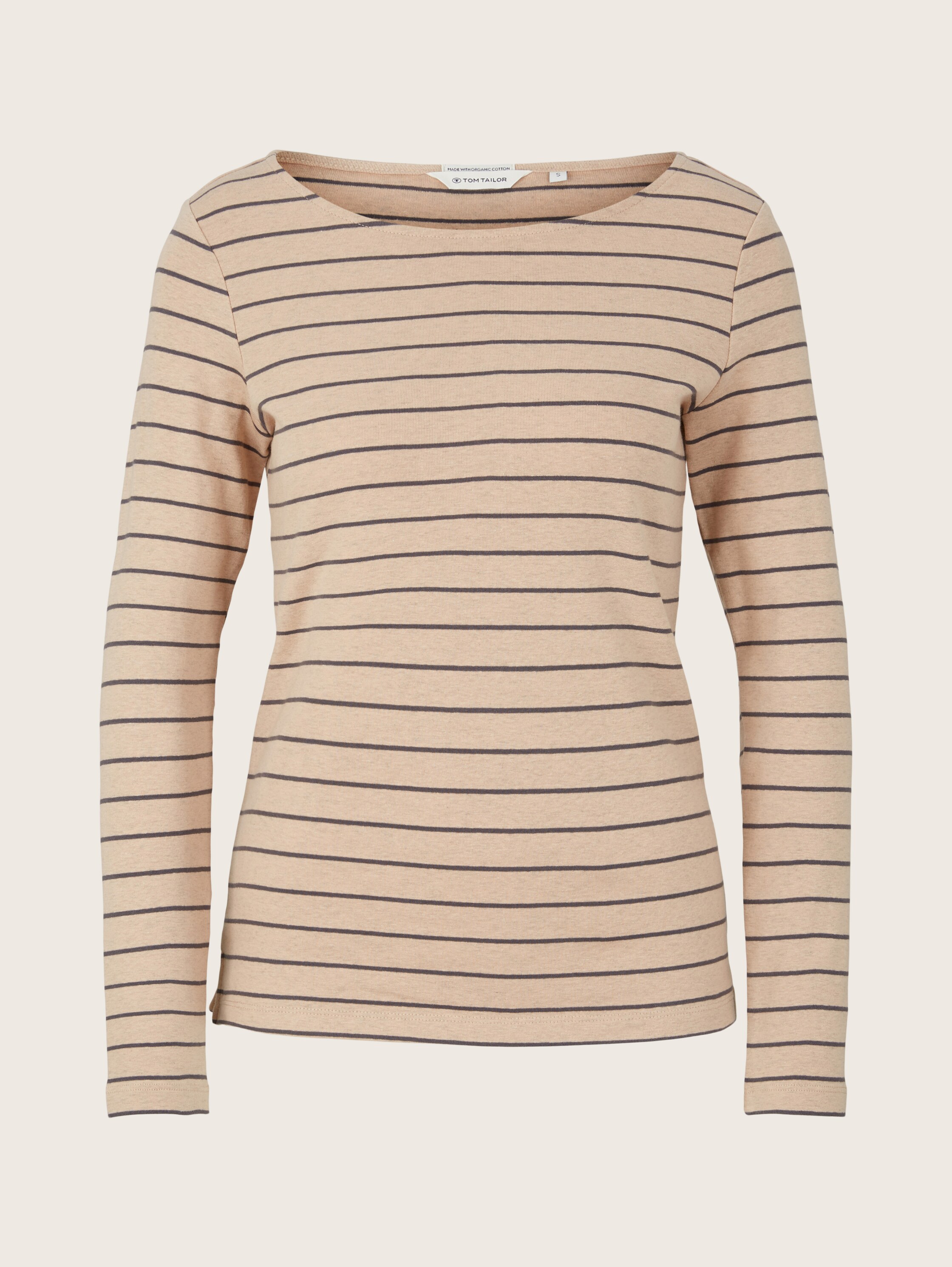 Langarmshirt mit Streifen - beige anthracite stripe - Vorder-Produkt-Ansicht