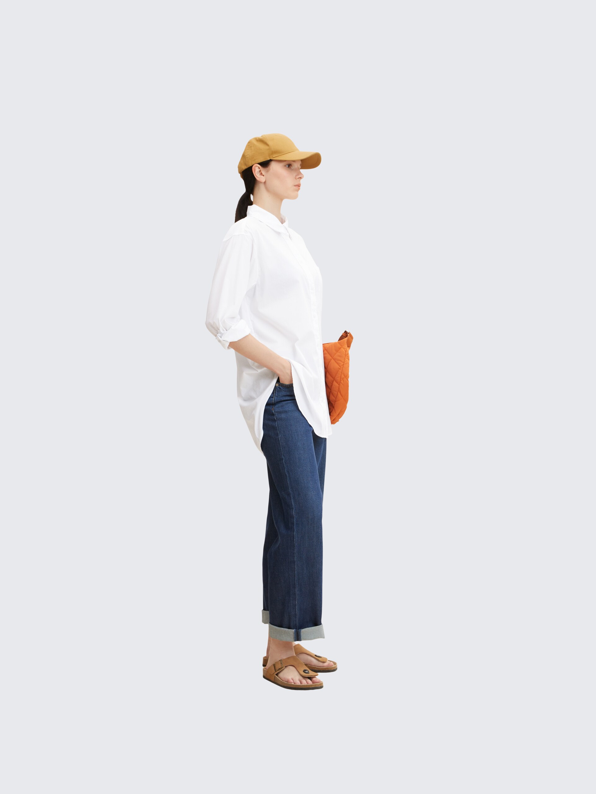 Oversized Hemd - White - Model-Vorderansicht