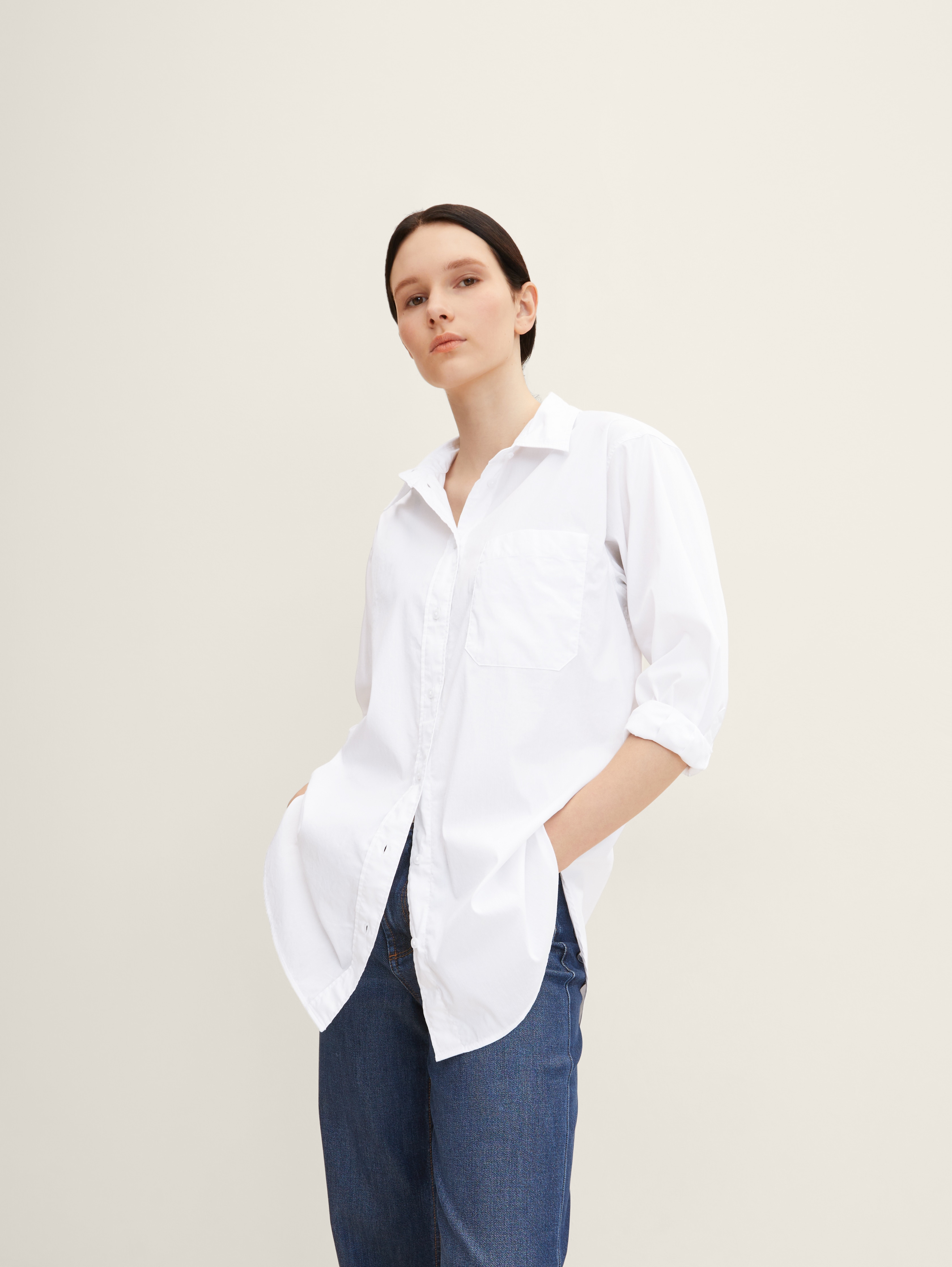 Oversized Hemd von Denim Female, White
