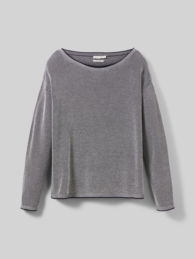 Loose Fit Strickpullover aus Baumwolle von Women, navy bubble structure