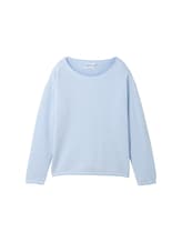 Niet geselecteerd, Katoenen gebreide trui met losse pasvorm door Tom Tailor, blauw