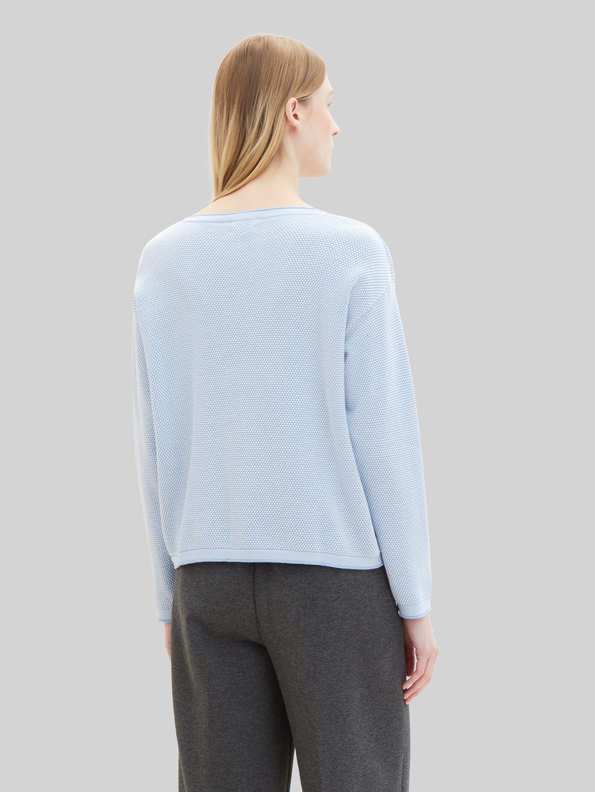Katoenen gebreide trui met losse pasvorm - blue bubble structure