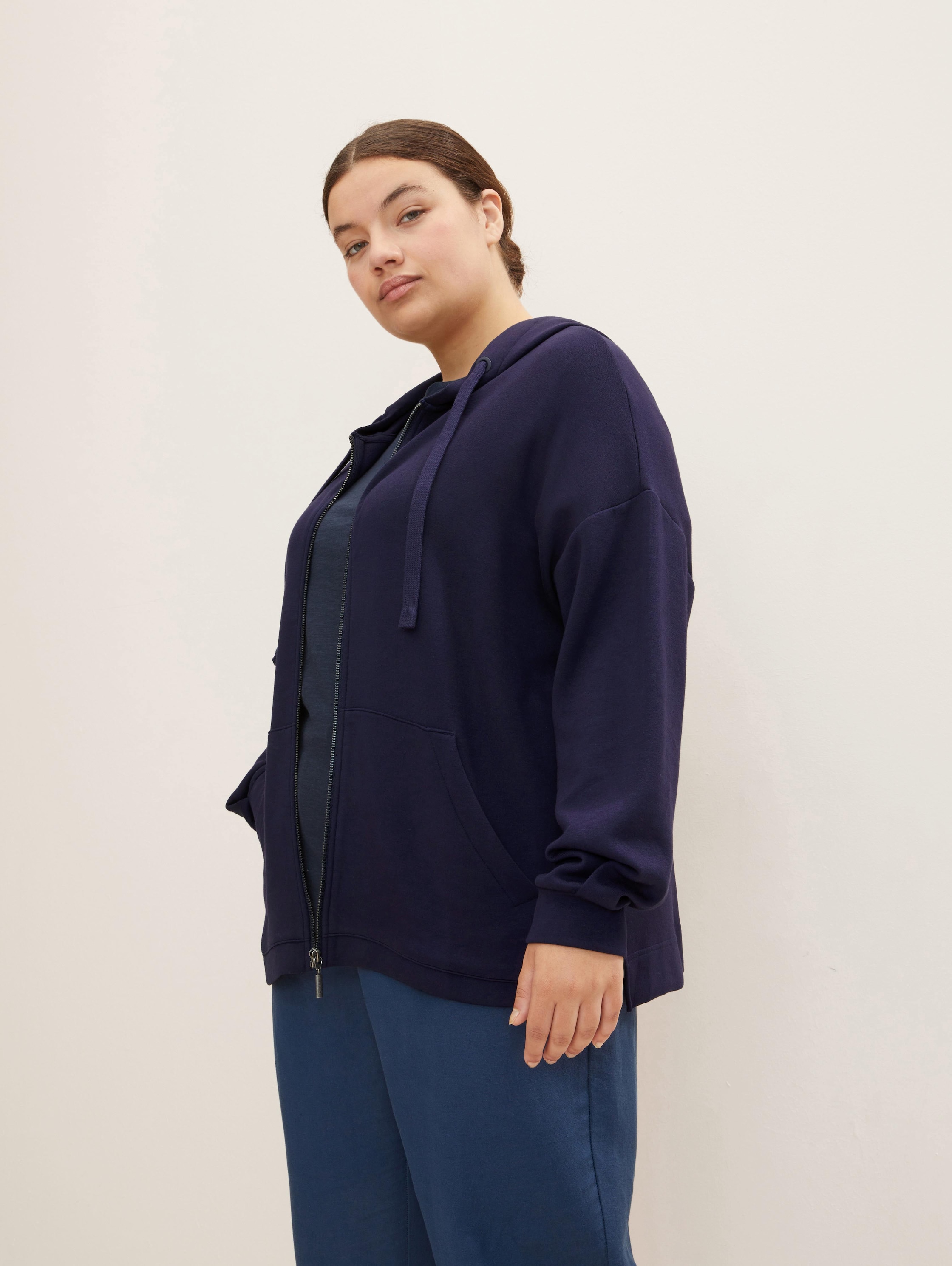 Plus Size - Basic Sweatjacke - navy midnight blue