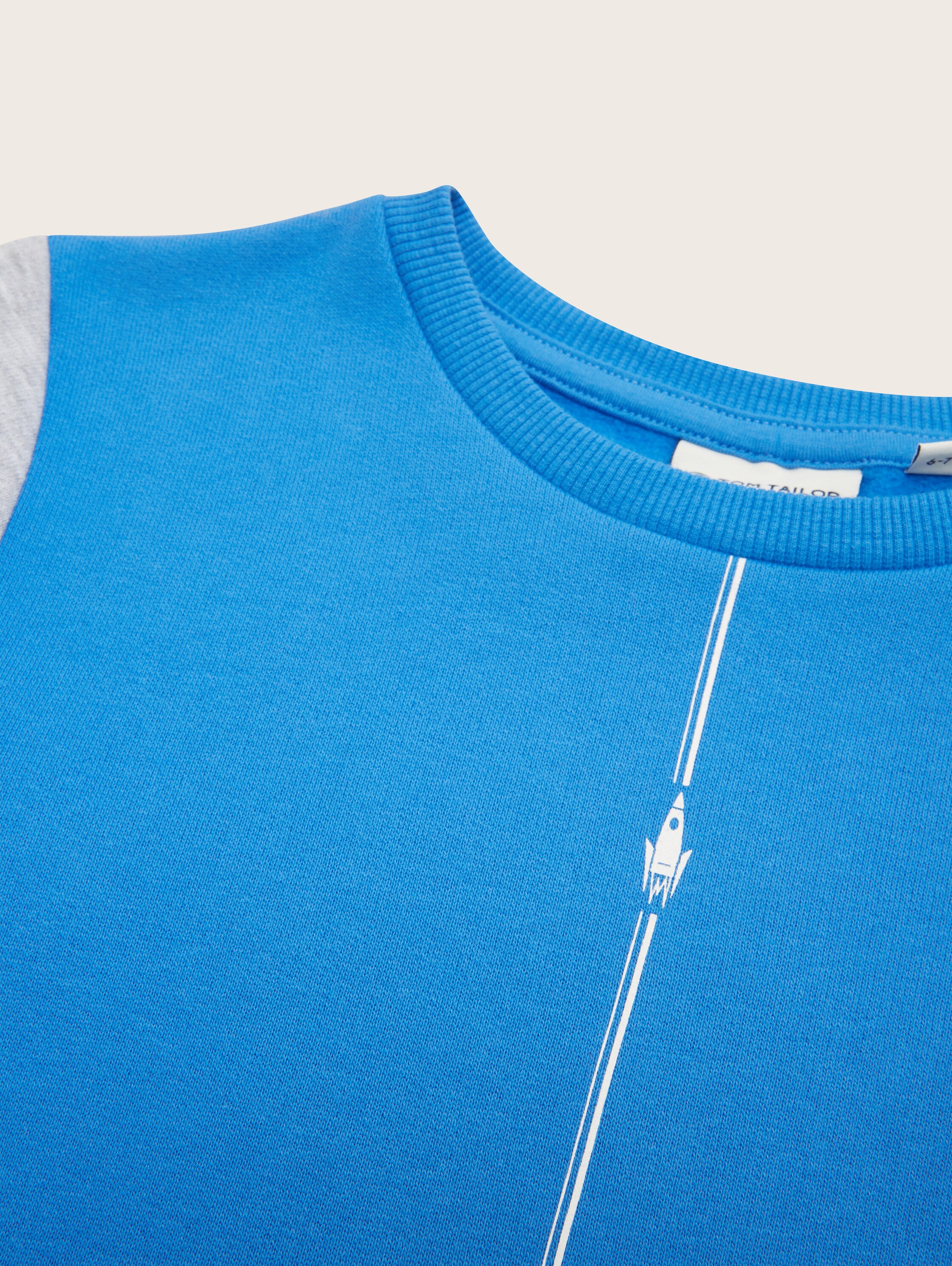 Sweatshirt mit Colour Blocking und Print - 3