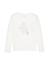 Niet geselecteerd, Shirt met lange mouwen en motiefprint door , wit