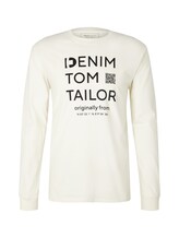 Ausgewählt, Langarmshirt mit Print von Tom Tailor, weiß