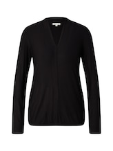 Ausgewählt, Langarmshirt mit V-Ausschnitt von Tom Tailor, schwarz