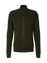 Ausgewählt, Strickjacke mit Rippstruktur von Tom Tailor, grün