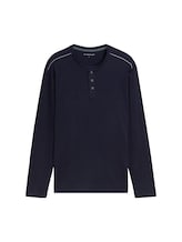 Ausgewählt, Henley Langarmshirt aus Baumwolle von Tom Tailor, blau