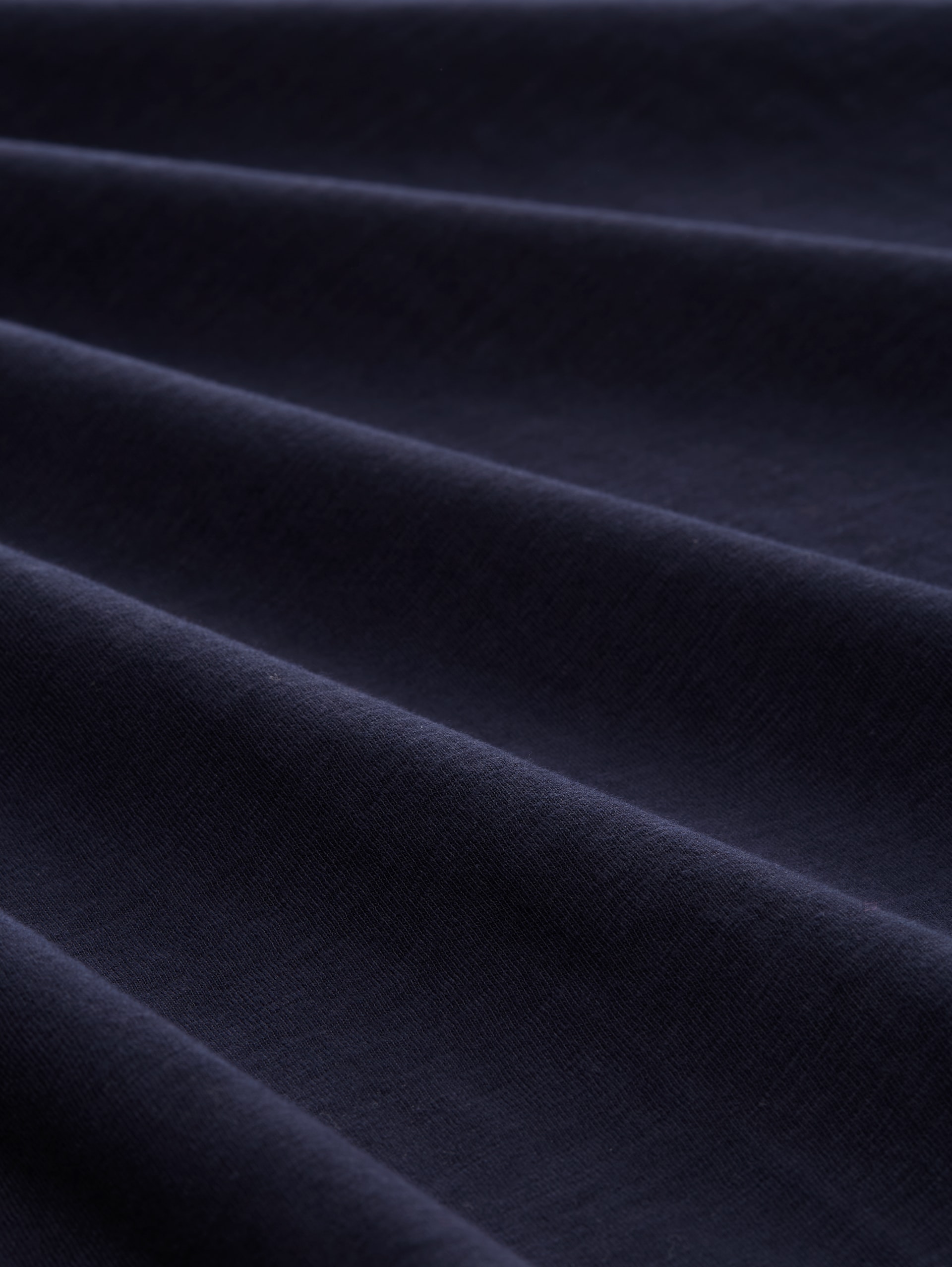 Henley Langarmshirt aus Baumwolle - Knitted Navy - Material-Ansicht
