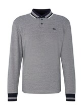 Ausgewählt, Basic Langarm Poloshirt von Tom Tailor, blau