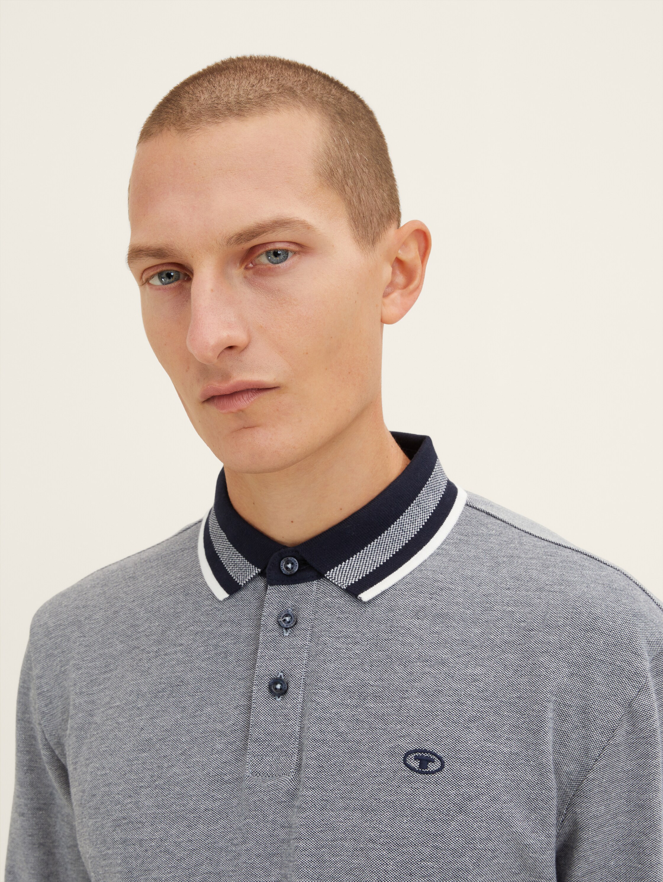 Basic Langarm Poloshirt - 6
