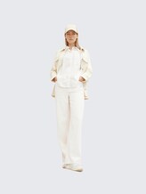 Loose Fit Bluse mit Brusttasche - Whisper White - Model-Vorderansicht