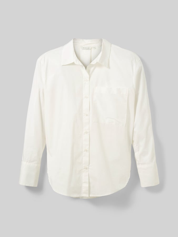 Blouse with a patch chest pocket by Women, Whisper White