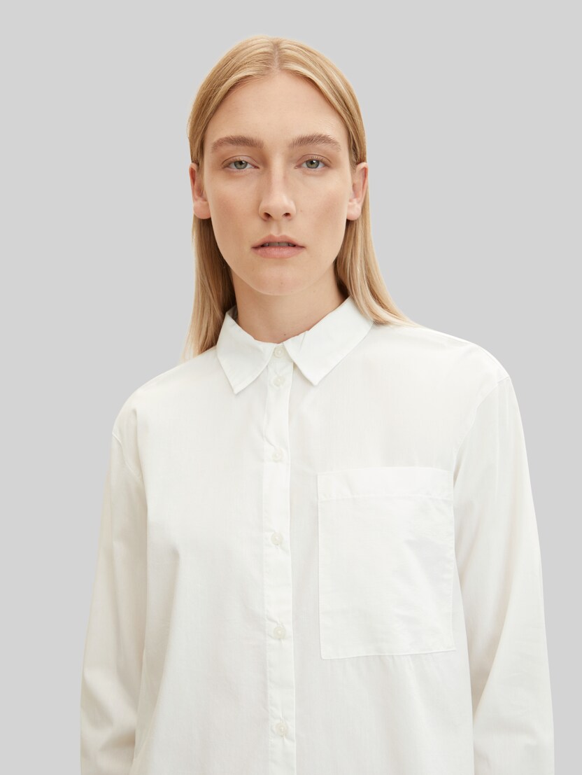 Loose Fit Bluse mit Brusttasche von Women, Whisper White