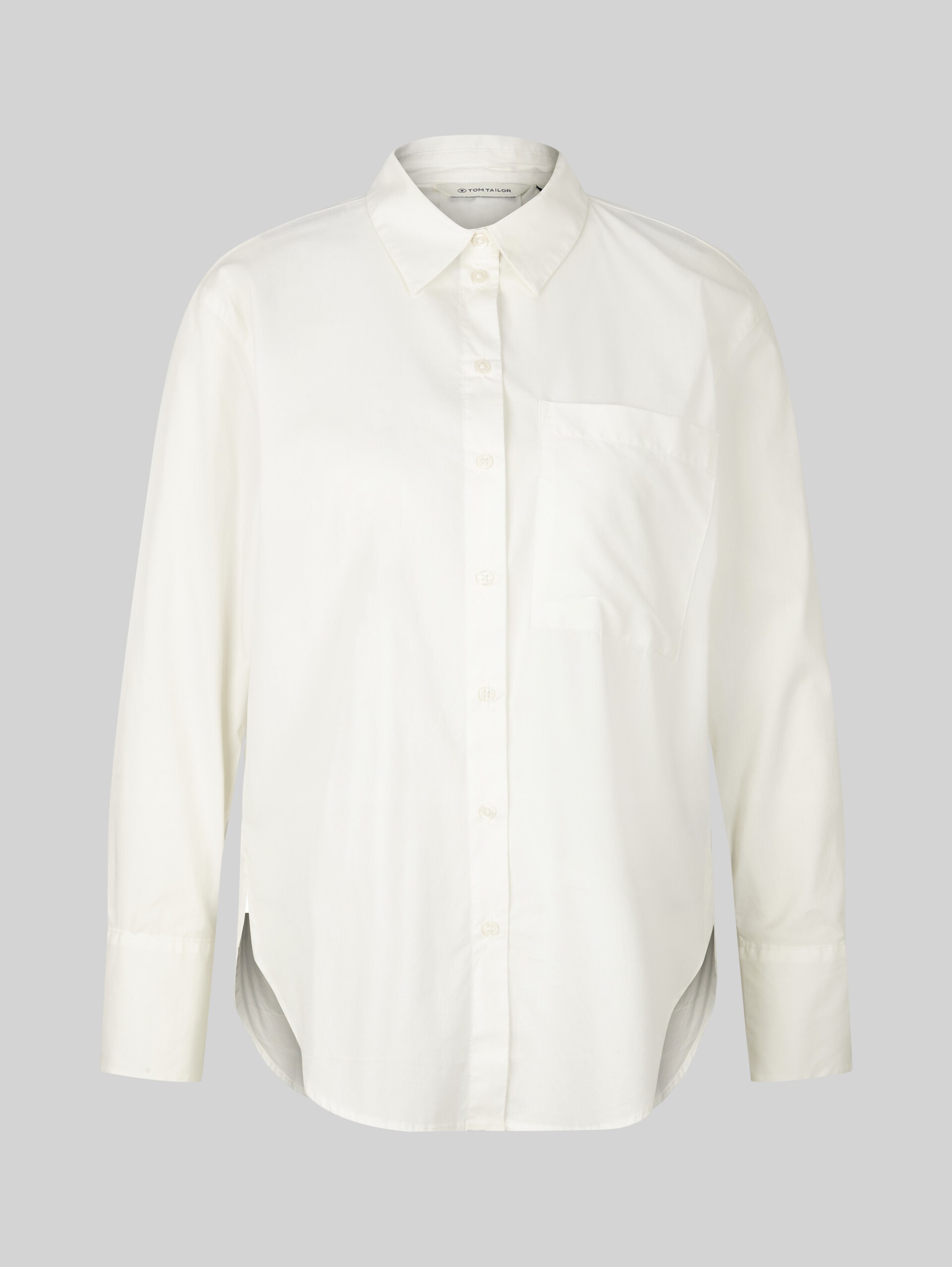 Blouse with a patch chest pocket - Whisper White - Front product view