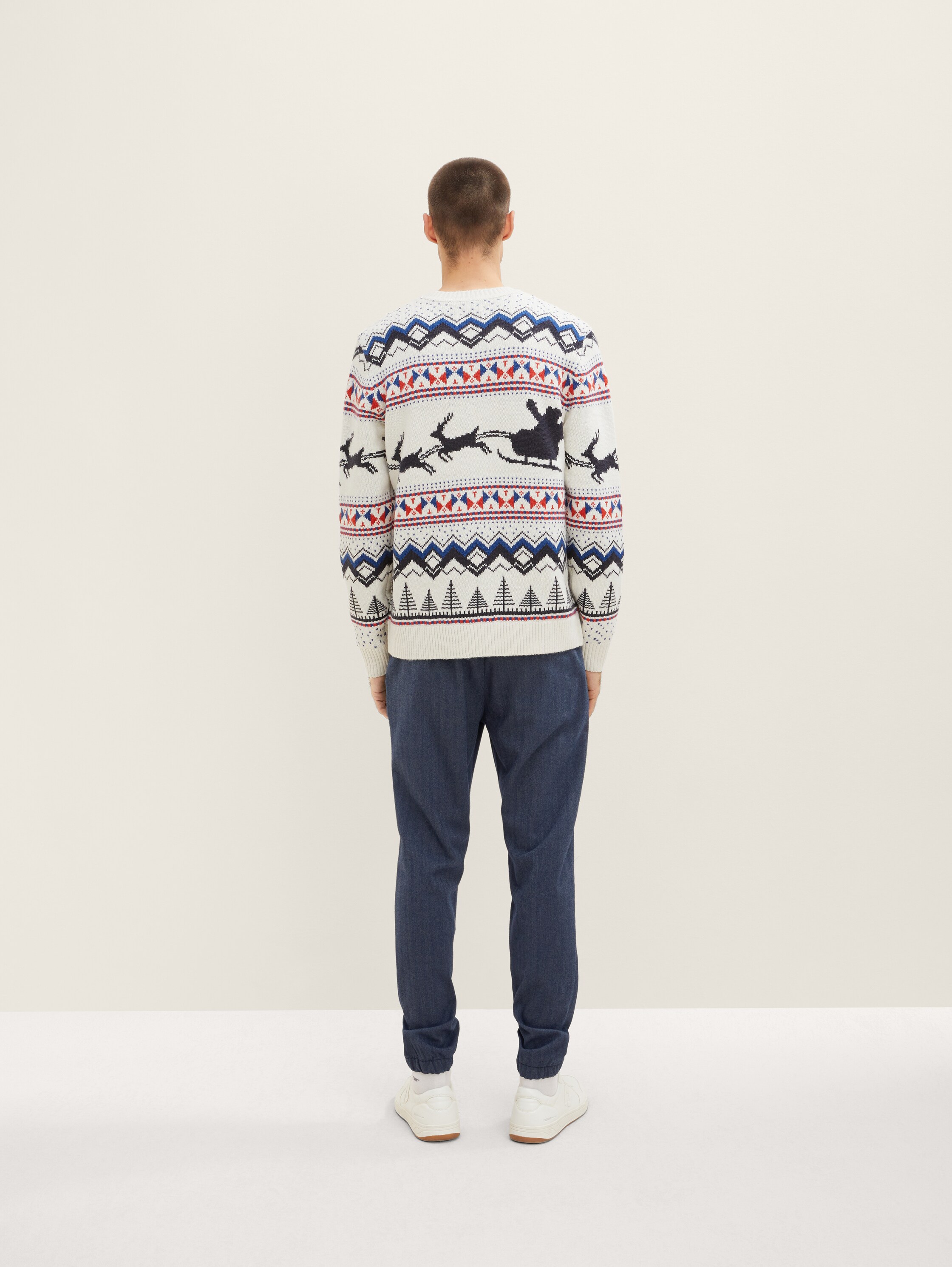 Strickpullover mit Weihnachtsmotiv - white based christmas jacquard