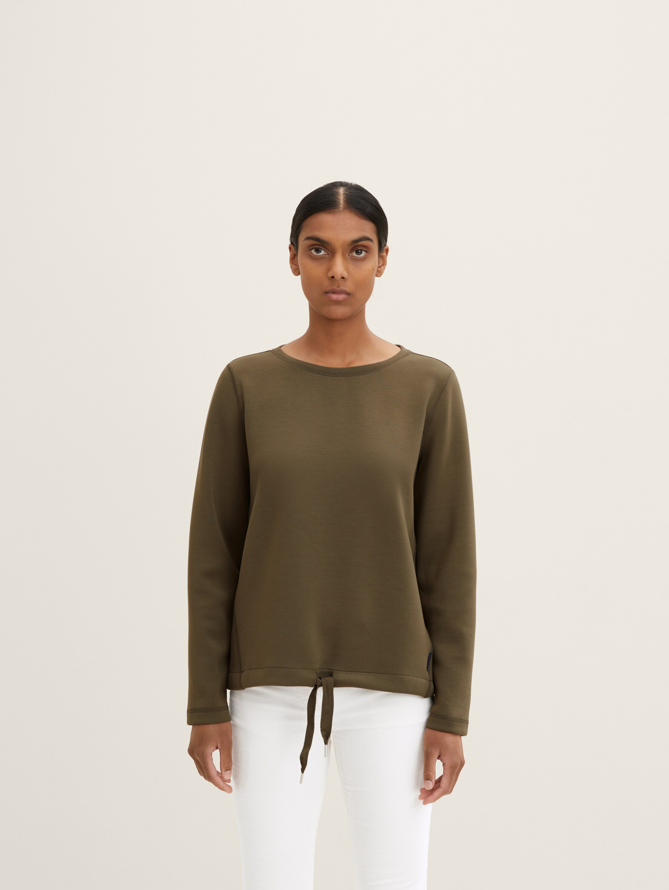 Basic Sweatshirt mit Kordelzug - 3
