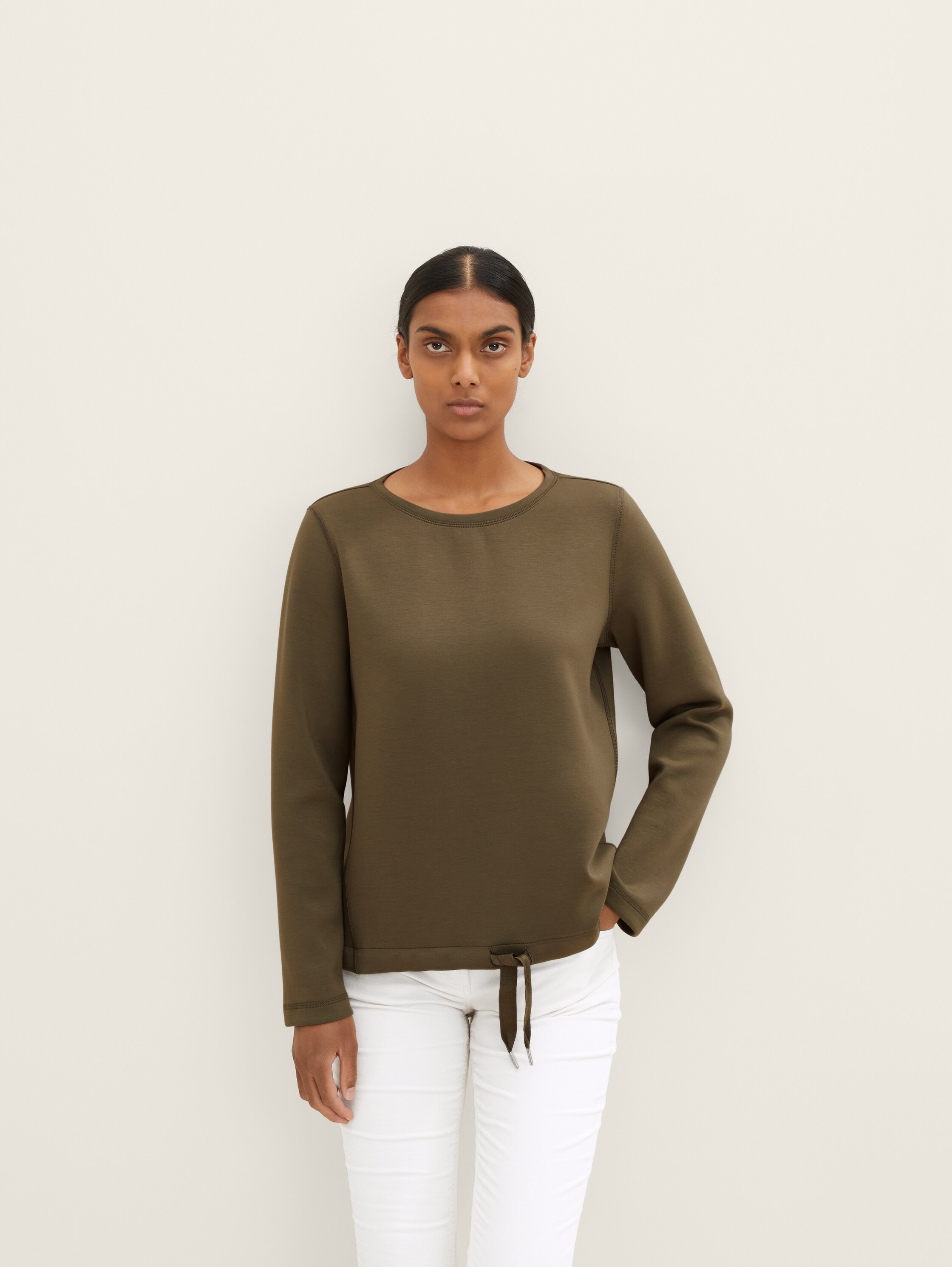 Basic Sweatshirt mit Kordelzug - 1