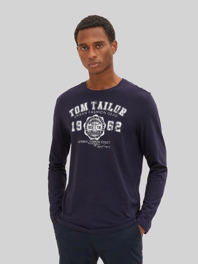 T-shirts met lange mouwen in een set van 2 door Men, Knitted Navy