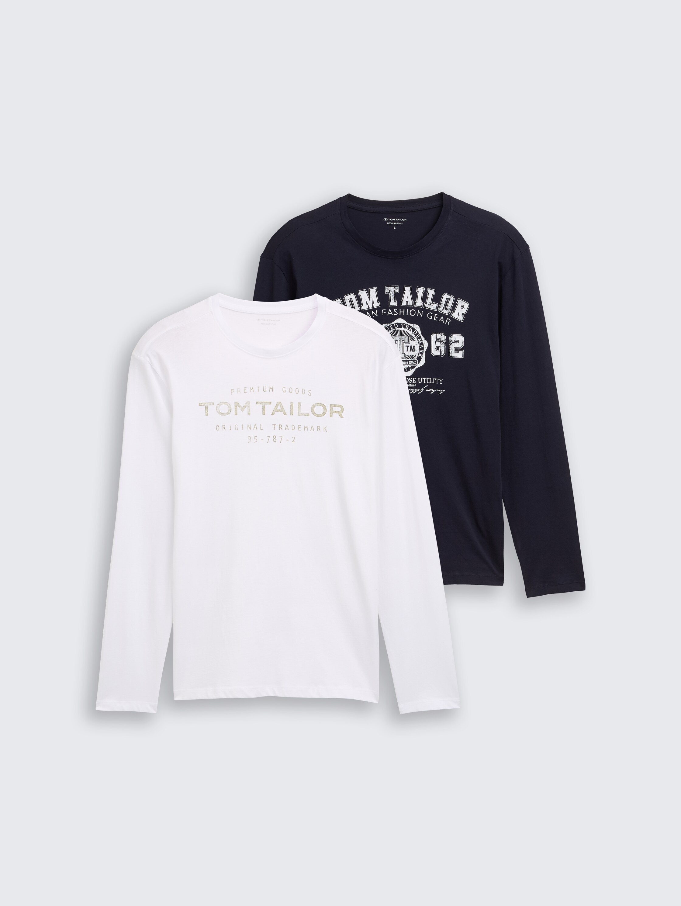 T-shirts à manches longues, lot de 2 - Knitted Navy - Vue de face du produit