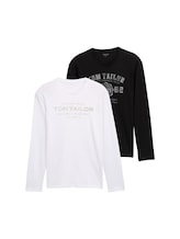 Sélectionné, T-shirts à manches longues, lot de 2 par Tom Tailor, noires