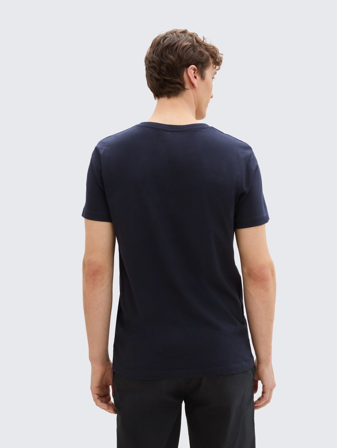 T-Shirt mit Print im 3er-Pack - Black - Auschnitt Model-Rückansicht