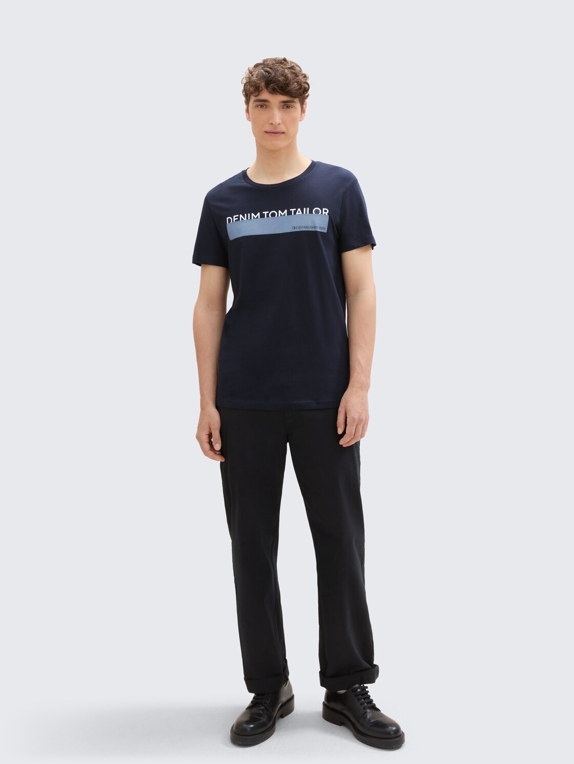 T-Shirt mit Print im 3er-Pack - Black - Model-Vorderansicht