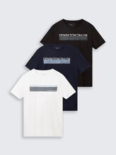Lot de 3 t-shirts imprimés - Black - Vue de face du produit