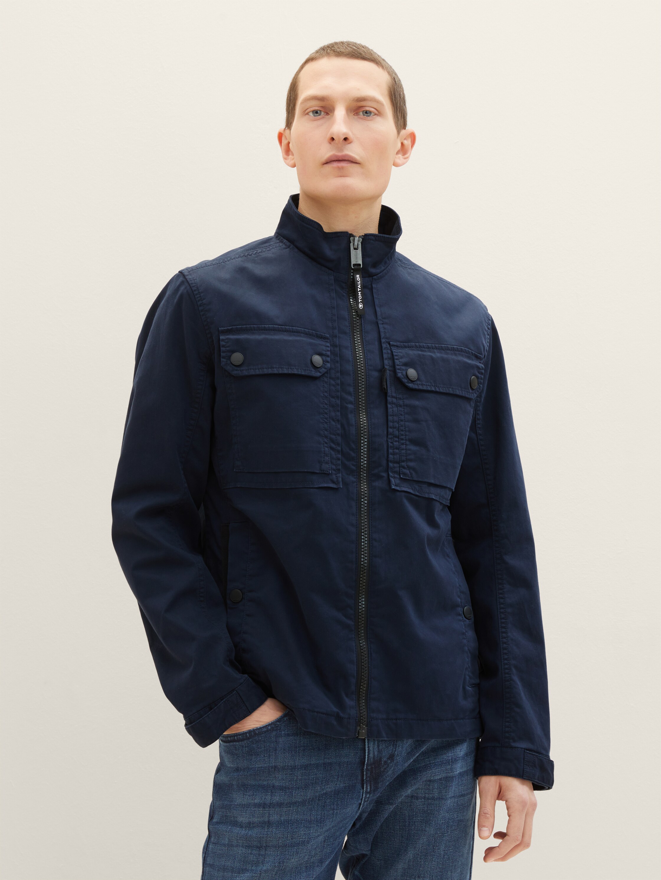 Veste de combat à col montant - bleu - 