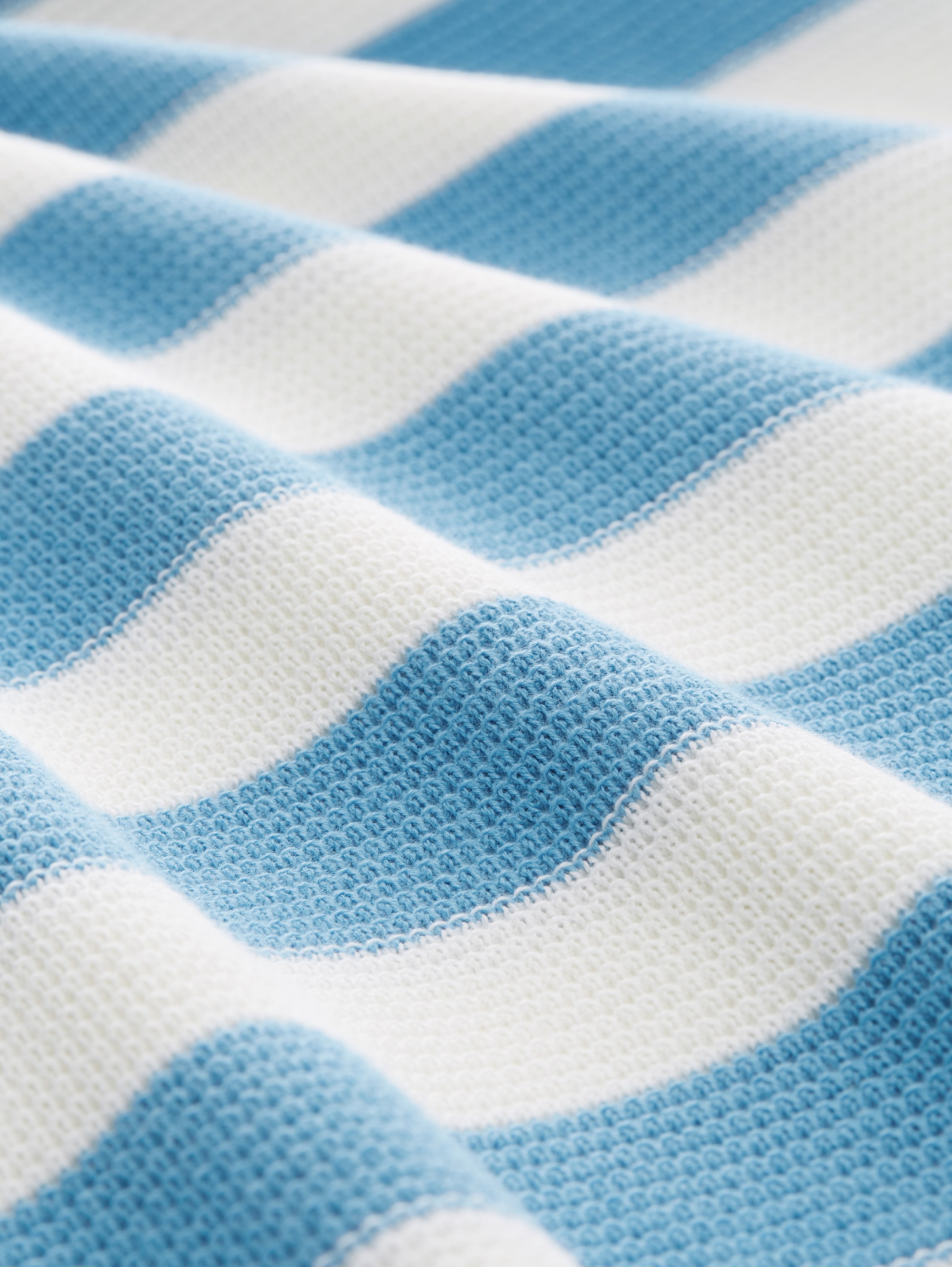 Gestreifter Strickpullover - blue white block stripe - Material-Ansicht